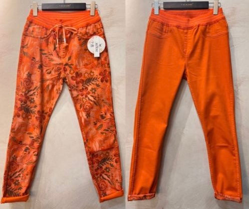 Zac & Zoe Reversible Jeans Laila Elastic Waist Orange