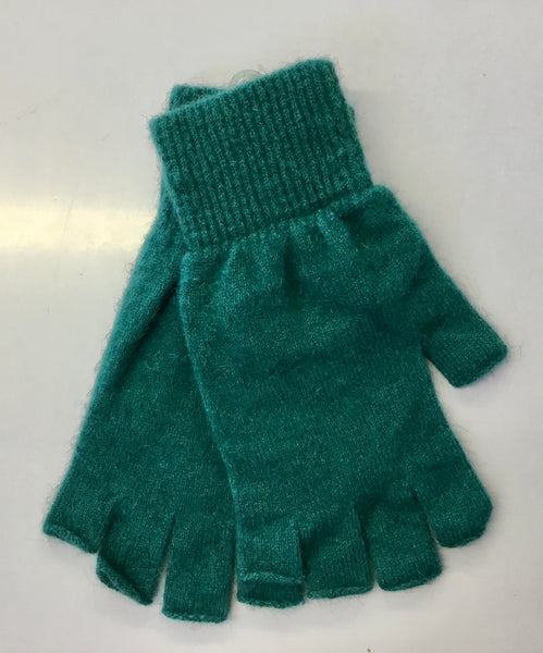 Possum Merino Fingerless Gloves Sea Green
