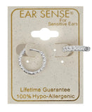 Ear Sense Earring F454 Silver Plaited Huggie