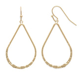Ear Sense Earring F451 Gold Open Teardrop Hoop