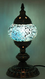 Turkish Mosaic Table Lamp Standard 33cm - Cracked Teal