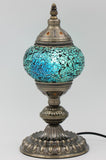 Turkish Mosaic Table Lamp Standard 33cm - Cracked Teal