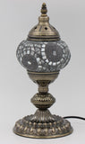 Turkish Mosaic Table Lamp  White Circle 33cm