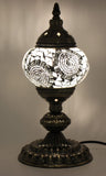 Turkish Mosaic Table Lamp  White Circle 33cm