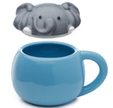 Adormals Elephant Peeping Lidded Ceramic Mug