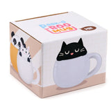 Adormals Black Cat Peeping Lidded Ceramic Mug