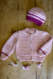 Baby Cakes Riven Cardi & Hat  #Bc110 8ply/DK 0-18 Months Knitting Pattern