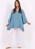 Anne + Kate Italian Bell Sleeves Linen Top 14-20