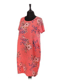 Anne + Kate Italian Bologna Linen Floral Dress