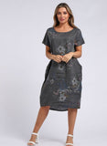 Anne + Kate Italian Bologna Linen Floral Dress