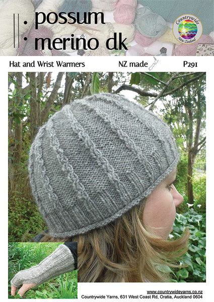 Countrywide Possum Hat & Wrist Warmers Knitting Pattern #P291