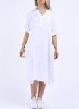Anne + Kate Italian Plain Linen Mandarin Neck Dress