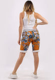 Anne + Kate Italian Blossom Print Mustard Shorts 10-14
