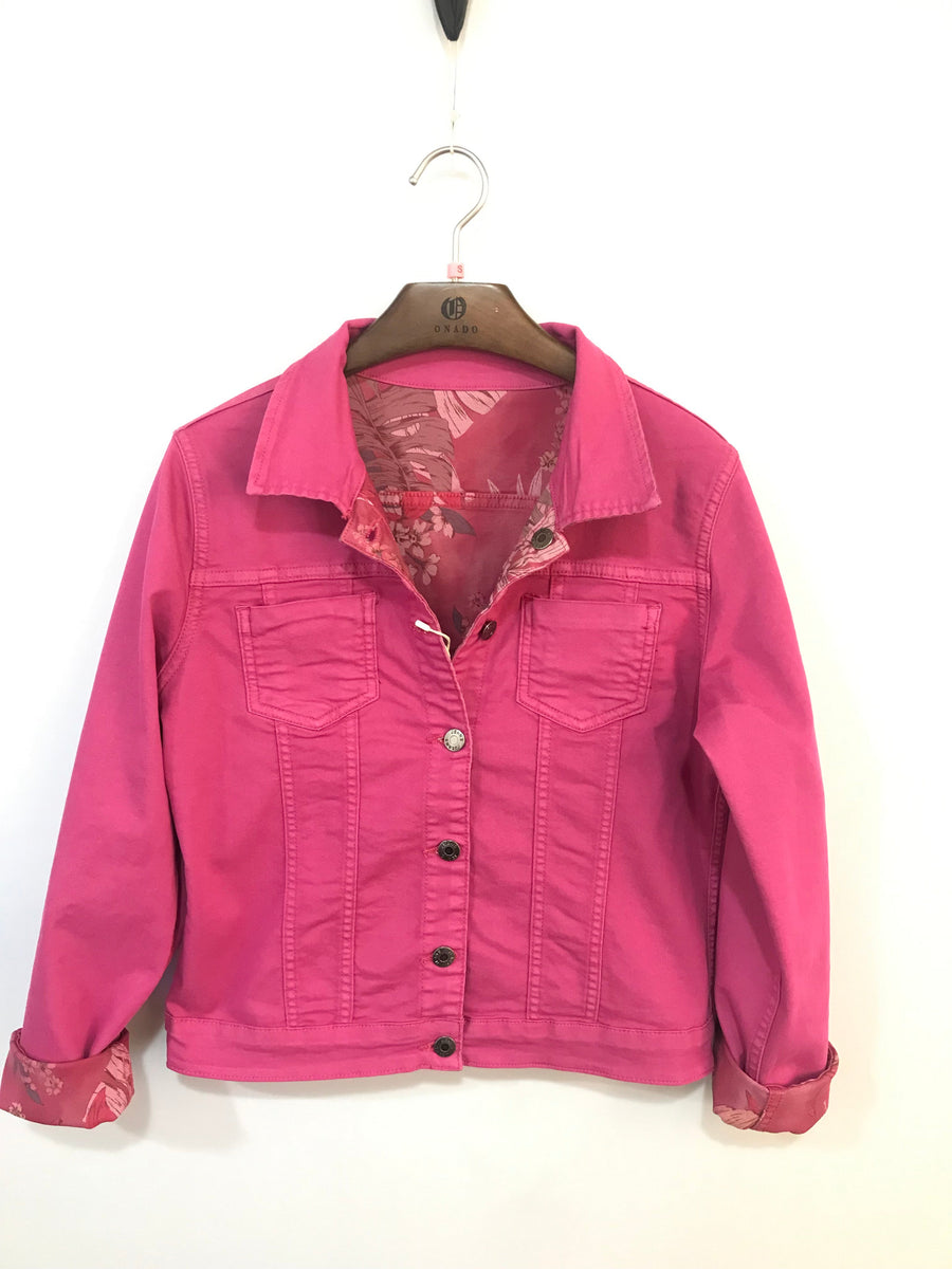 Pink denim cheap jacket nz