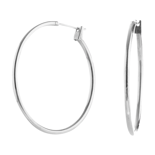Euro Hypoallergenic Silver X-Large Click Hoop