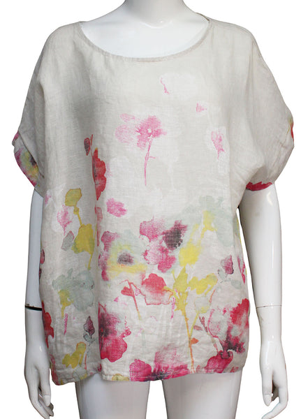 Anne + Kate Italian Flower Garden Linen Top