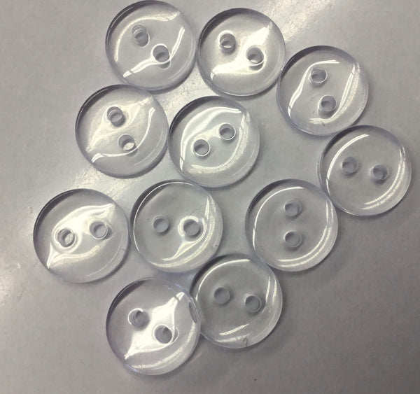 Abbey Buttons: Polyester Clear Button 2 Hole