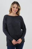 Anne + Kate Italian Rib Star Print Long Sleeve Jumper Top