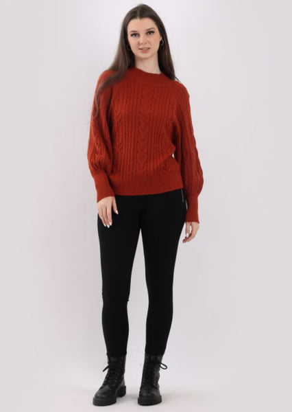 Anne + Kate Italian Plain Cable Knit Ribbed Lagenlook Top