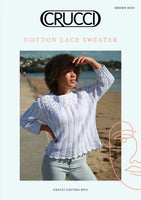 Crucci Cotton Lace Sweater 8ply Knitting Pattern #2035