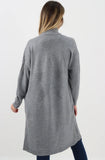 Ribbed Star Oversized Open Front Cardigan