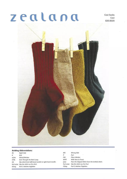 Zealana Cozi Sock Pattern