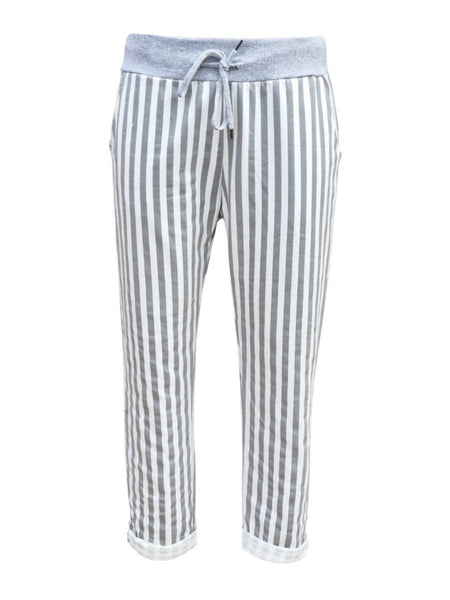 Anne + Kate Italian Small Stripe Grey Pants 10-12