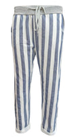 Anne + Kate Italian Stripe Denim Blue Pants 10-12