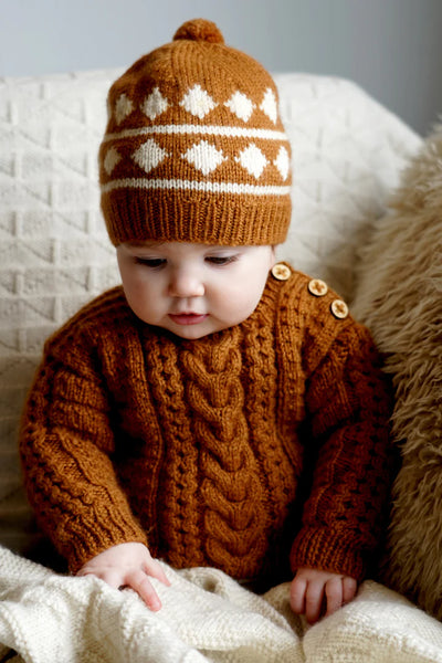 Baby Cakes Morgan Sweater & Hat 8ply #Bc119 0-18 Months Knitting Pattern