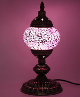 Turkish Mosaic Table Lamp Standard 33cm Pink Cracked