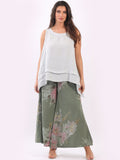 Anne + Kate Italian Floral Linen Palazzo Pants