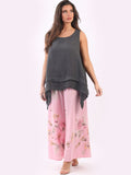 Anne + Kate Italian Floral Linen Palazzo Pants