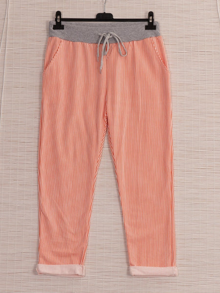 Anne + Kate Italian Ragusa Stripe Orange Pants 14-18