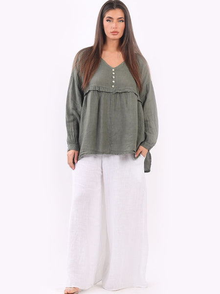 Anne + Kate Italian Linen Ruched Tunic
