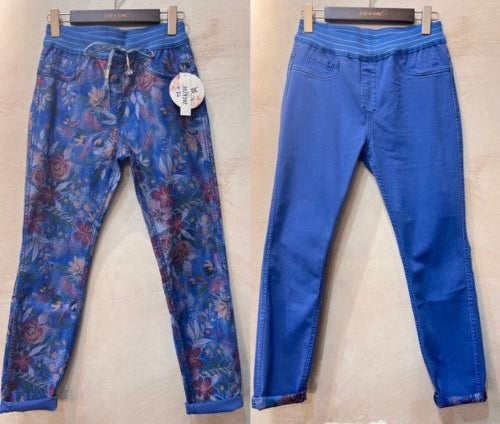 Zac & Zoe Reversible Jeans Laila Elastic Waist Blue Azure