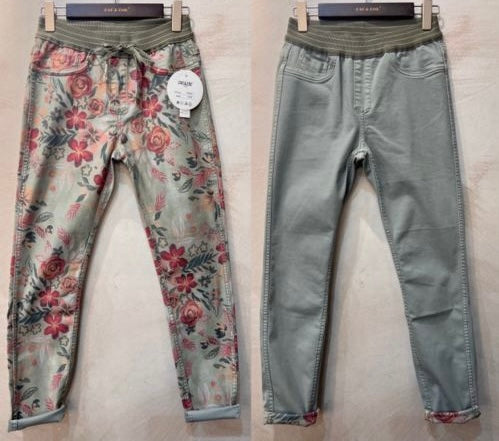 Zac & Zoe Reversible Jeans Laila Elastic Waist Khaki