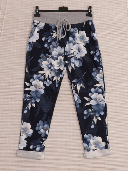 Anne + Kate Italian Tuscany Navy Floral Pant 14-18
