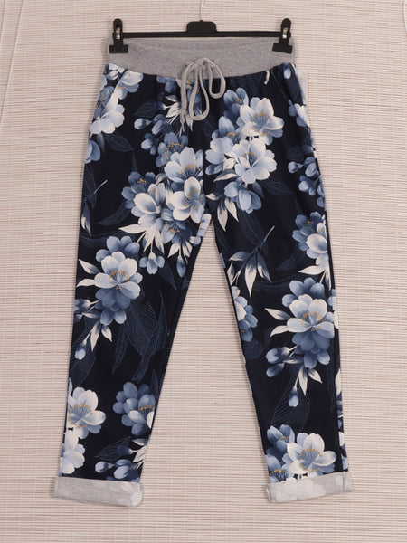 Anne + Kate Italian Tuscany Navy Floral Pant 8-10