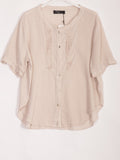 Anne + Kate Italian Sicily Pleated Linen Blend Top