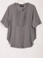 Anne + Kate Italian Sicily Pleated Linen Blend Top