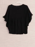 Anne + Kate Positano Frilled Sleeves Linen Blend Top