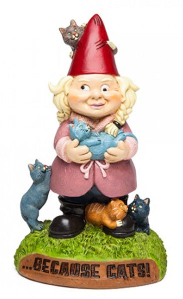 Big Mouth - Crazy Cat Lady Garden Gnome