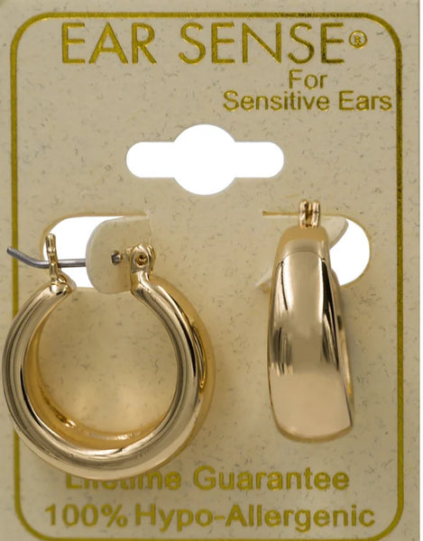 Ear Sense Earrings F3-3186 Gold Hoops