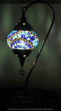 Turkish Mosaic Large Swan Table Lamp 46cm - River Blue