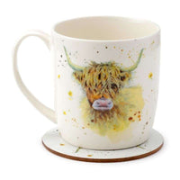 Highland Cow Mug & Coaster Set