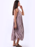 Anne + Kate Italian Cotton Tiered Gingham Tank Dress