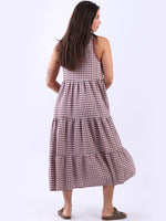 Anne + Kate Italian Cotton Tiered Gingham Tank Dress