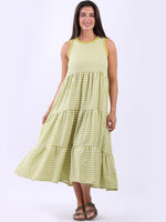 Anne + Kate Italian Cotton Tiered Gingham Tank Dress