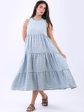 Anne + Kate Italian Cotton Tiered Gingham Tank Dress