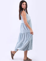 Anne + Kate Italian Cotton Tiered Gingham Tank Dress